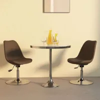 lot de 2 chaises pivotantes à manger,chaise de cuisine scandinave marron tissu -mn29511
