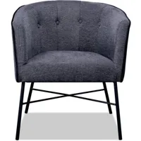 fauteuil ralph gris - assise tissu pieds metal