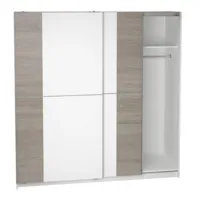 armoire placard / meuble de rangement coloris chêne/blanc - hauteur 200 x longueur 180 x profondeur 60 cm