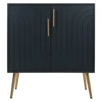 meuble console, table console en bois et métal coloris noir, doré - longueur 75 x profondeur 37 x hauteur 84,5 cm