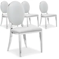 paris prix lot de 4 chaises médaillon tatianna 90cm blanc  blanc