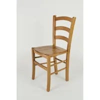 tommychairs - set 6 chaises venice pour la cuisine, bar et salle à manger, solide structure en bois couleur chêne et assise en bois