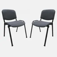 lot de 2 chaises modernes en tissu, pour salle à manger, cuisine ou salon, 55x54h81 cm, coloris noir