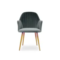 meubler design chaise de salle à manger velours pied or skull - gris  gris