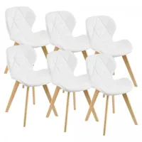 en.casa lot de 6 chaises älmhult similicuir 81 x 57 x 49 cm blanc [en.casa]