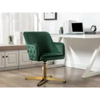 chaise de bureau - velours - vert - capuli