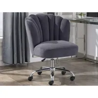 chaise de bureau - velours - anthracite - hauteur réglable - ruty de pascal morabito