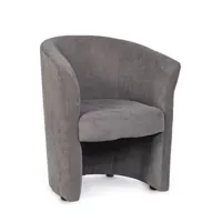 fauteuil en bois et tissu gris foncé belize 64,5x63x h76 cm