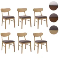 lot de 6 chaises de salle à manger hwc-m59, chaise de cuisine, tissu/textile bois massif ~ piétement clair, taupe