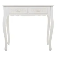 meuble console, table console en bois avec 2 tiroirs coloris blanc  - longueur 80 x profondeur 40 x hauteur 75  cm