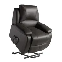 eco-de 8620up fauteuil relax massage releveur cuir marron