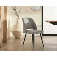 zarka - lot de deux chaises - en velours et tissu