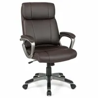 chaise de bureau de direction en cuir pu à bascule hauteur réglable chaise de travail ergonomique avec accoudoirs rembourrés pivotante à 360° marron 20_0002167
