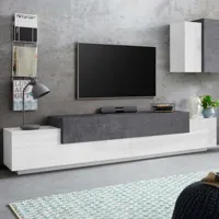 ahd amazing home design meuble tv 240cm 4 compartiments 3 portes design moderne corona low ardesia