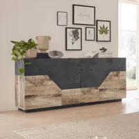 ahd amazing home design buffet moderne 200x43cm meuble de salon 4 pièces de cuisine hariett report  or
