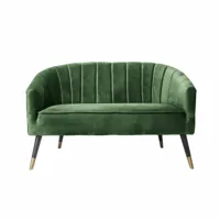 leitmotiv canapé 2 places décoration en polyester effet velours - vert  vert