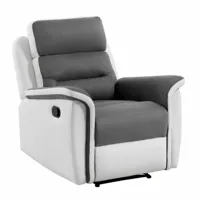 paris prix fauteuil de relaxation kato 100cm blanc & gris  gris