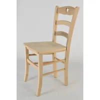 tommychairs tommychairs - set 6 chaises cuore pour la cuisine, solide structure en bois de hêtre poli non traité 100% naturel et assise en bois