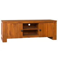 maison chic meuble tv scandinave - banc tv pour salon 110x30x40 cm bois de teck massif -mn63971  marron