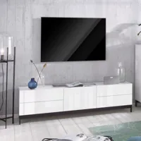 ahd amazing home design meuble tv salon 170cm porte 4 tiroirs blanc brillant metis living up