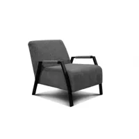 courtois laville fauteuil fixe tissu gris foncé - kobe  gris foncé