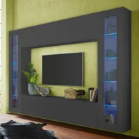 ahd amazing home design meuble tv mural de salon moderne 2 vitrines note frame  or