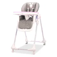 chaise haute avec roues baby rabbit - rose