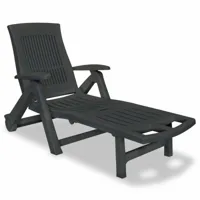 transat chaise longue bain de soleil lit de jardin terrasse meuble d'extérieur avec repose-pied plastique anthracite 02_0012587