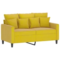 maison chic canapé à 2 places,sofa de salon,canapé droit jaune 120 cm velours -gkd712482  jaune