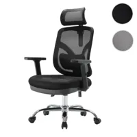 mendler chaise de bureau hwc-j92, chaise de bureau, ergonomique, soutien lombaire réglable et accoudoir ~ noir