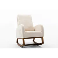 universel fauteuil à bascule, chaise berçante confortable, style scandinave, pour salon chambre balcon, beige  beige