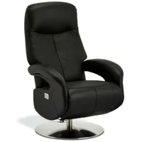 furnhouse fauteuil relax electrique en cuir noir  noir