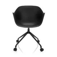 hjh office chaise de bureau / chaise coque oslo plastique noir hjh office  noir