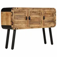 helloshop26 buffet bahut armoire console meuble de rangement bois de manguier massif 120 cm 4402035  noir