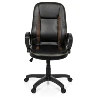 hjh office chaise de bureau / fauteuil de direction vintage simili-cuir marron foncé hjh office  noir