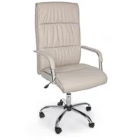 webmarketpoint fauteuil de bureau avec accoudoirs queensland en éco-cuir gris tourterelle