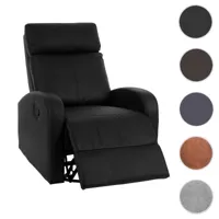 mendler fauteuil de télévision crosby, fauteuil relax, rocking-chair, fonction bascule, pivotant, similicuir ~ noir  noir