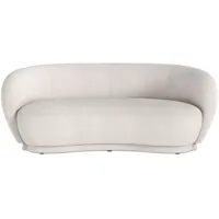 iconik interior canapé incurvé en bouclette fausse fourrure tapissée - boucles blanches - 3 places - curvy blanc
