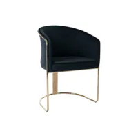 pascal morabito chaise avec accoudoirs en velours et métal - noir et doré - josethe de pascal morabito