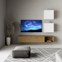 itamoby meuble tv mural salon suspendu design moderne a115  or