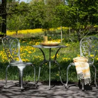 venture home table ronde et 2 chaises de jardin nandin.  gris