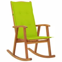 maison chic chaise à bascule avec coussin | fauteuil à bascule rocking chairs bois d'acacia massif -gkd37367  brun