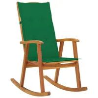 maison chic chaise à bascule avec coussin | fauteuil à bascule rocking chairs bois d'acacia massif -gkd17466  brun