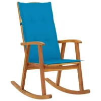 maison chic chaise à bascule avec coussin | fauteuil à bascule rocking chairs bois d'acacia massif -gkd29025  brun