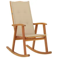 maison chic chaise à bascule avec coussin | fauteuil à bascule rocking chairs bois d'acacia massif -gkd38574  brun