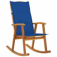 maison chic chaise à bascule avec coussin | fauteuil à bascule rocking chairs bois d'acacia massif -gkd64815  brun