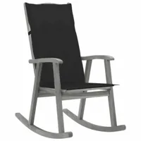 maison chic chaise à bascule avec coussin | fauteuil à bascule rocking chairs gris bois d'acacia massif -gkd38526  gris