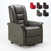 le roi du relax fauteuil de relaxation avec système d'inclinaison en simili-cuir design joanna fix, couleur: gris  or