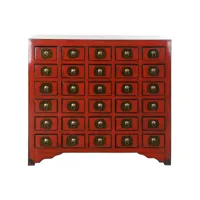 pegane commode en bois rouge avec 30 tiroirs - largeur 105 x hauteur 98 x profondeur 44 cm