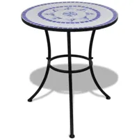 maison chic mobilier de bistro et chaises de jardin 3 pcs carreaux céramiques bleu et blanc -gkd106284  bleu